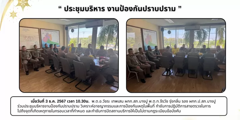 กิจกรรม ประชุมบริหาร งานป้องกันปราบปราม